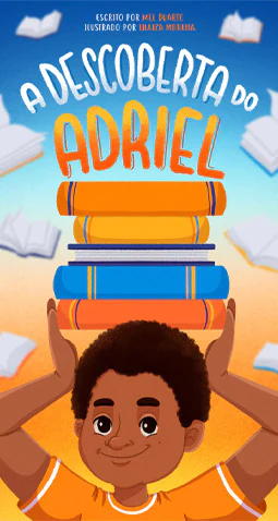 ilustração de um menino segurando 5 livros na cabeça